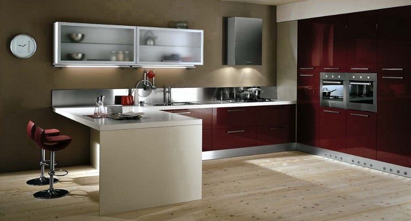 Muebles de cocina cálidos y modernos